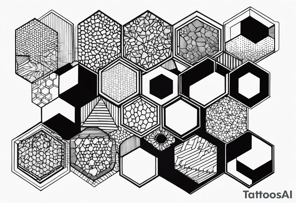Hexagons in honeycomb pattern tattoo idea