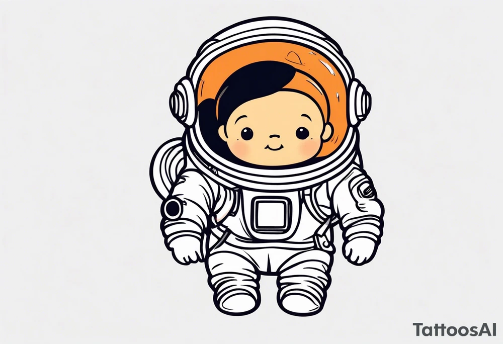 baby cute astronaut tattoo idea