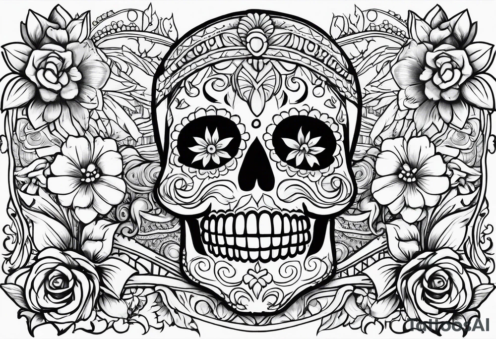 Mexico day of dead tattoo idea