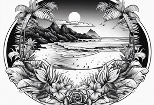 beach vacation tattoo idea