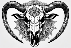 longhorn skull, western tattoo idea