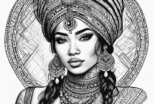 ethnic woman tattoo idea