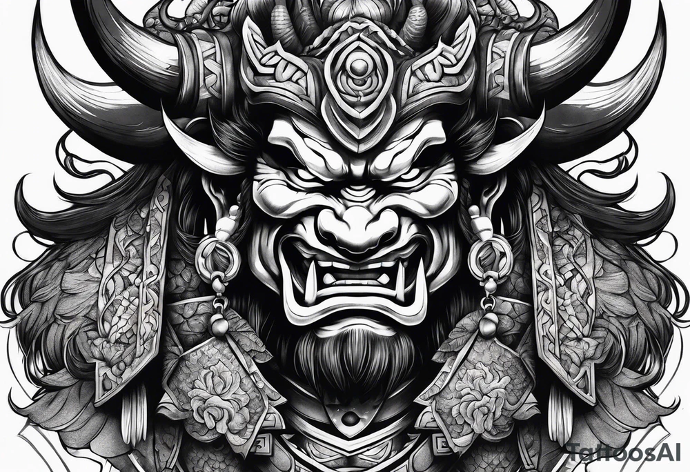 Japanese oni sleve tattoo idea