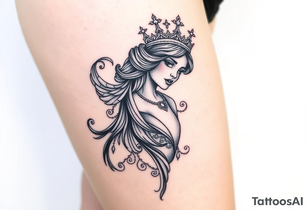 Black queen tattoo idea