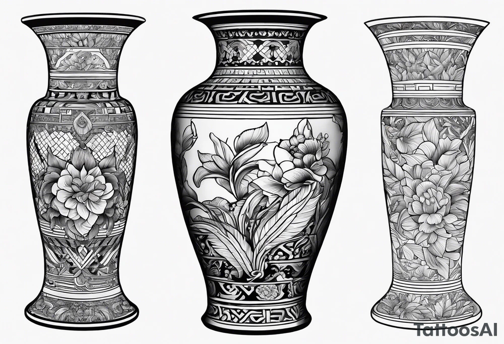 A ming vase with banana tattoo idea