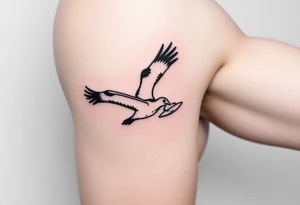 Osprey in flight with dish grasped between its talons tattoo idea