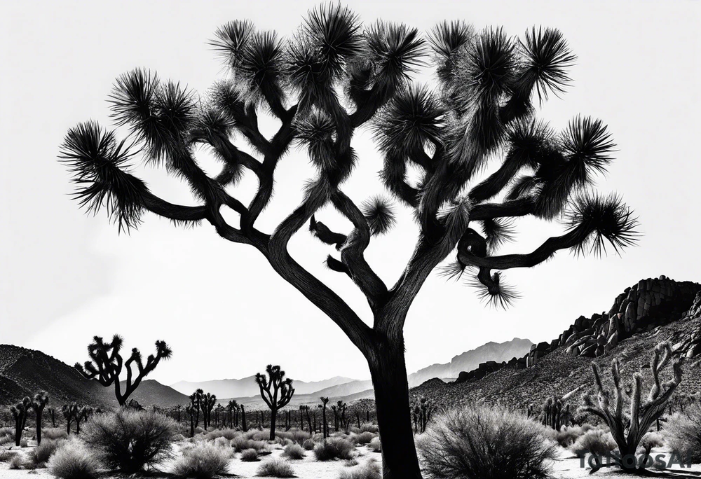 Tall Joshua tree tattoo idea