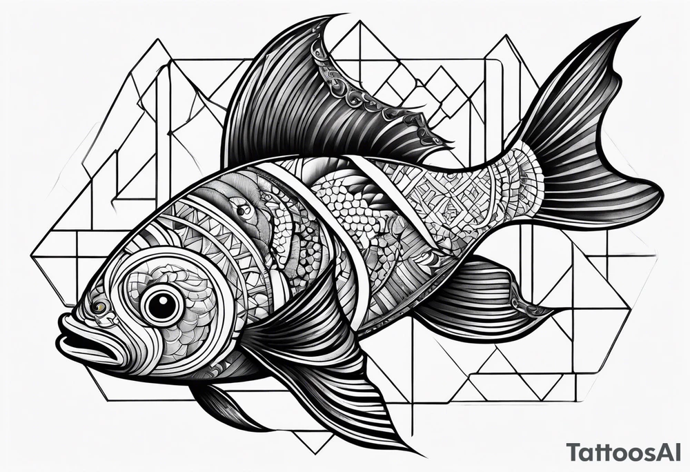 Geometric aquatic tattoo idea