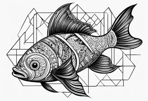 Geometric aquatic tattoo idea