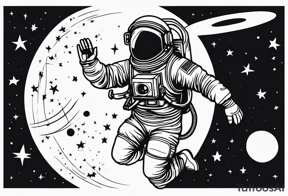 astronaut with music dancing in the moonlight tattoo idea astronaut with music dancing in the moonlight tattoo idea