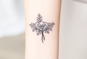 A delicate wedding bouguet with lace patterns and soft, romantic shading. tattoo idea