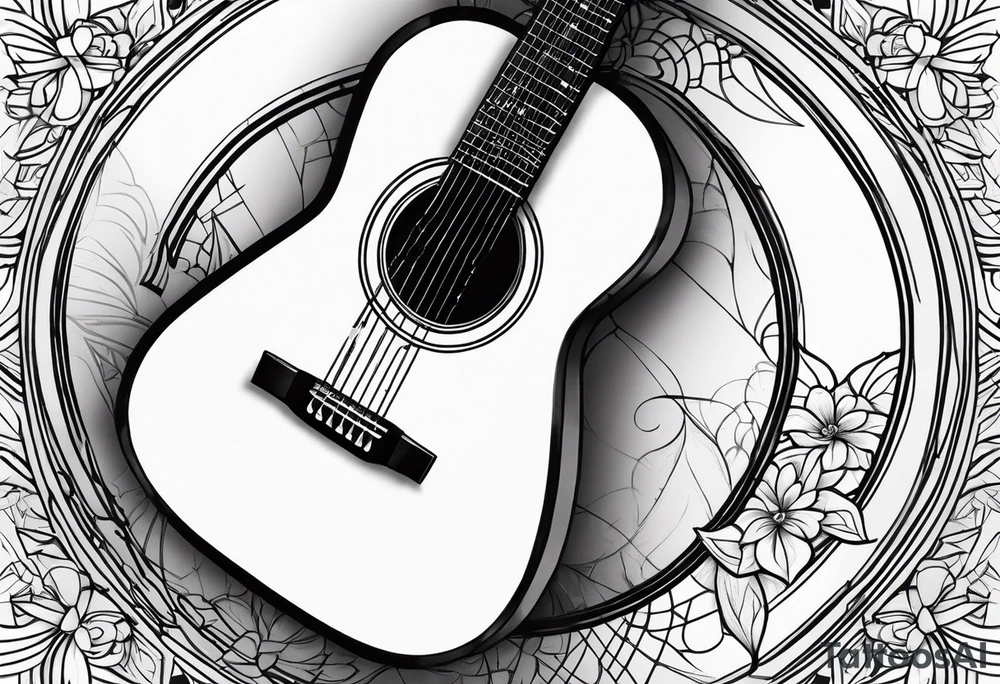 guitar blue tattoo idea