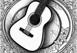guitar blue tattoo idea