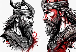 Viking warrior bleeding to death tattoo idea