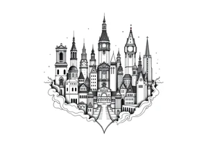 Magical city tattoo idea