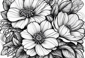 Flower with the name TEMPESTT as the stem tattoo idea