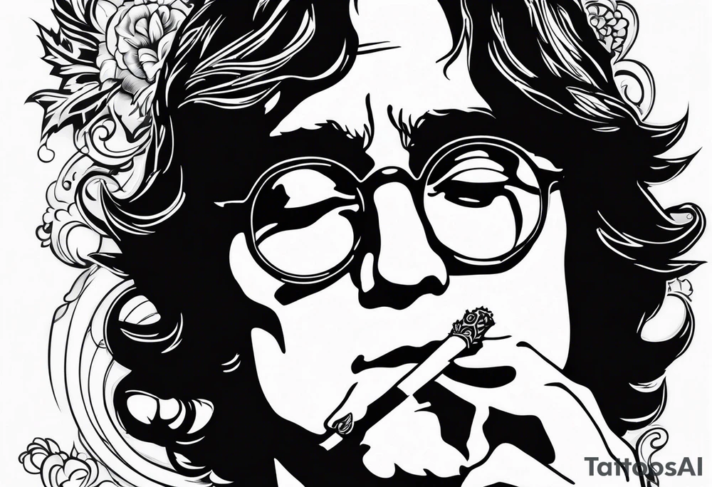 john lennon smoking cigarette tattoo idea