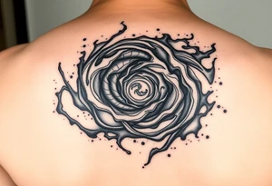 swirly smoky flowing spirally galaxy with stipple shading tattoo idea