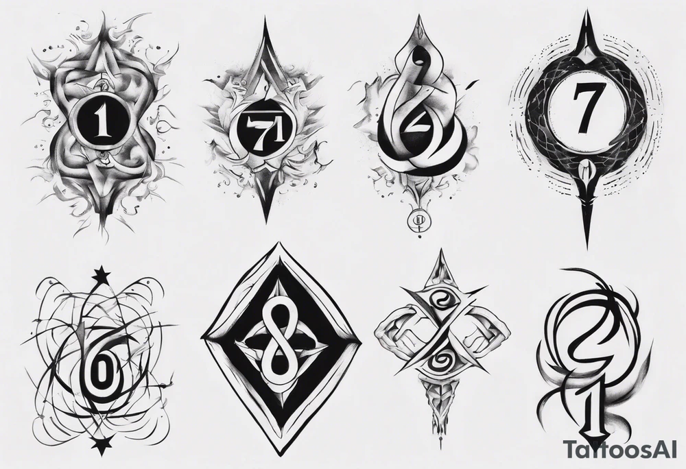 Merge in one the number 7, 11 and INFINITE SYMBOL tattoo idea