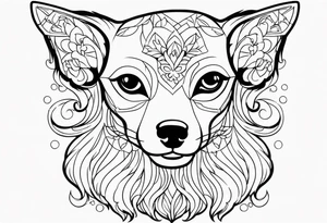 chihuahua long haired tattoo idea