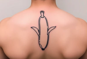 Erect penis disguised as a banana tattoo idea