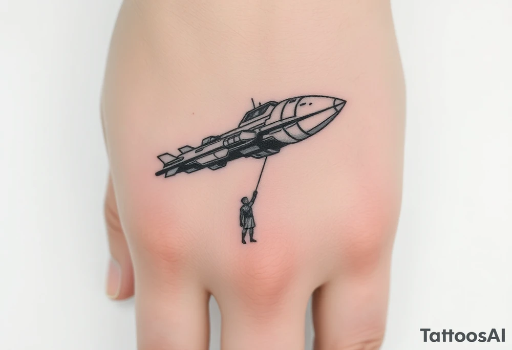 Enoch flotating up to a space ship to meet the Neflem tattoo idea