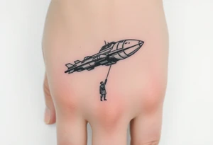Enoch flotating up to a space ship to meet the Neflem tattoo idea