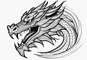 Dragon full black small tattoo idea