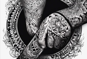 extreme fragmented anger pain on elbow tattoo idea