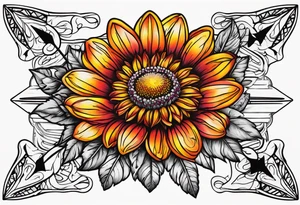 Indian blanket flower arrows tattoo idea