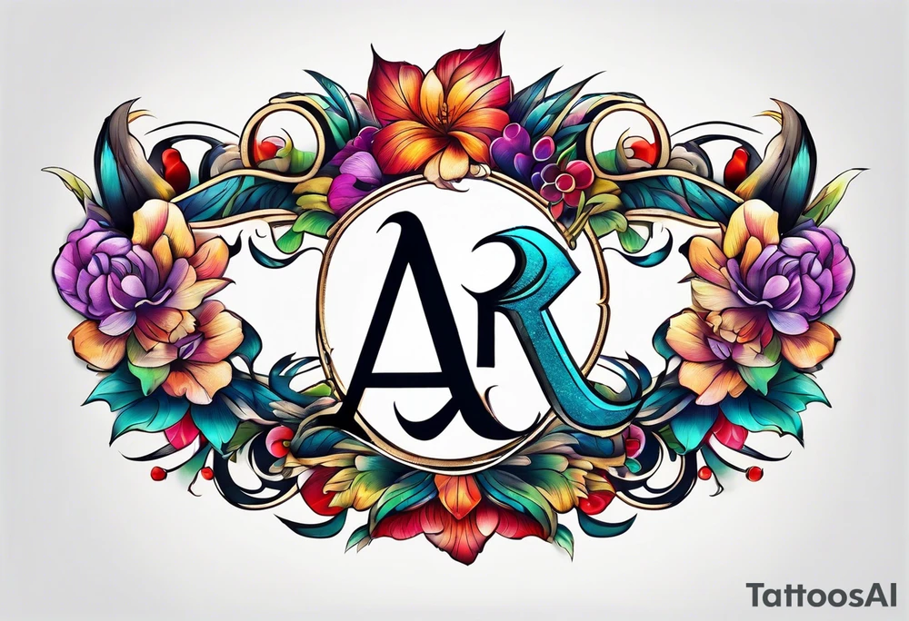 A headband with the letters A R in the middle tattoo idea