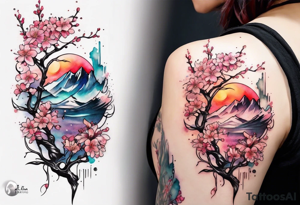 Euphoria and cherry blossoms tattoo idea