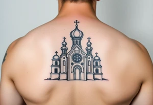 Russian church and orthodox icon tattoo idea