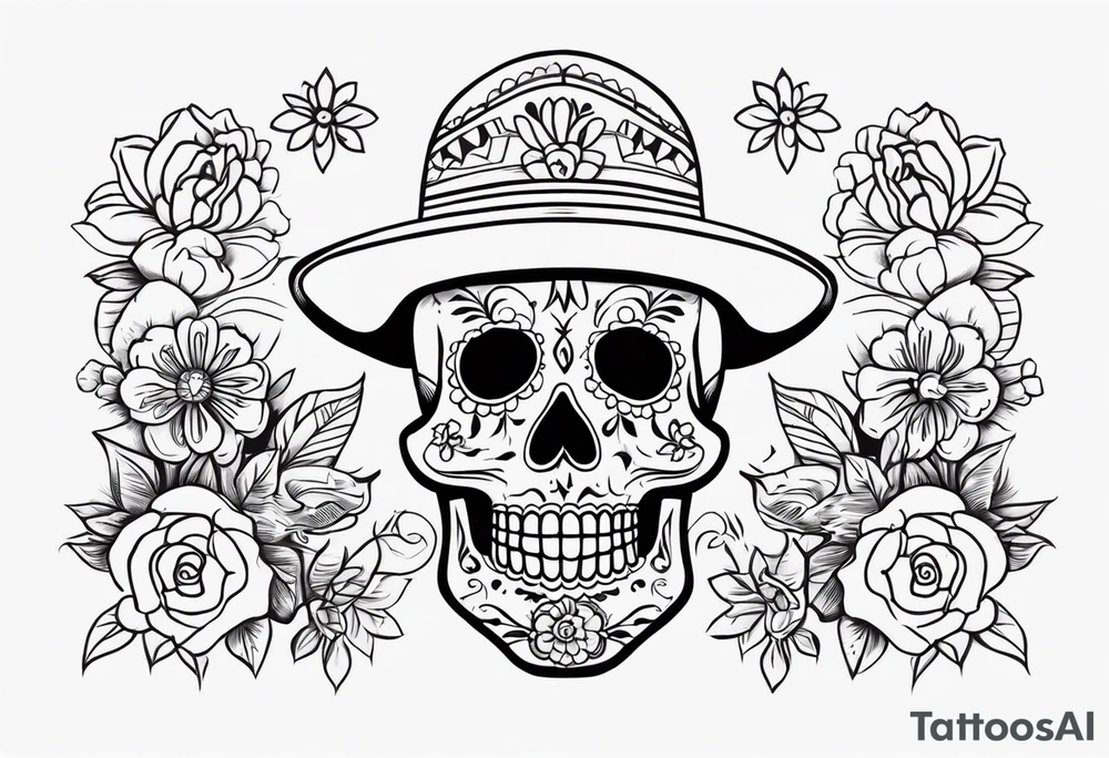 Mexico day of dead tattoo idea
