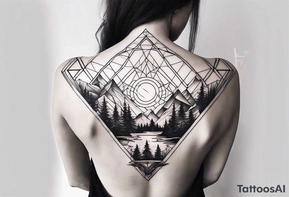 shoulder tattoo with nature and adrenaline activities tattoo idea