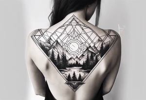 shoulder tattoo with nature and adrenaline activities tattoo idea