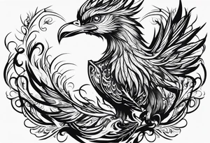 Phoenix raising from ashes tattoo idea