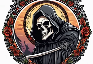 Grim reaper with a halo tattoo idea