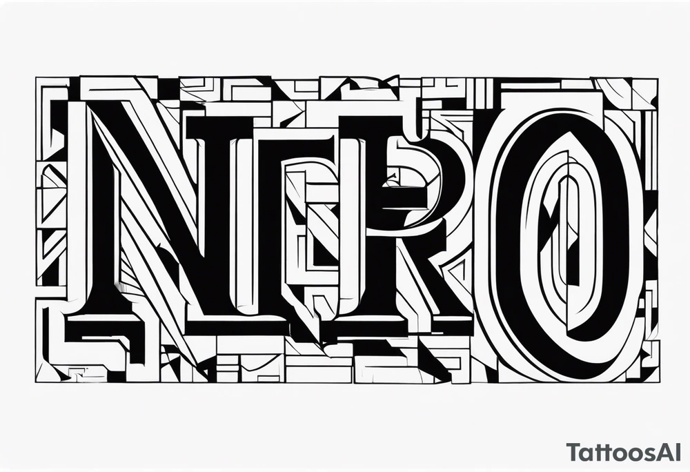 NERO block letters with hirns tattoo idea