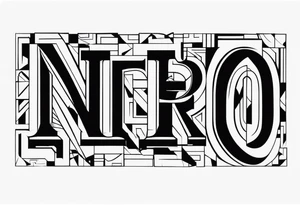 NERO block letters with hirns tattoo idea