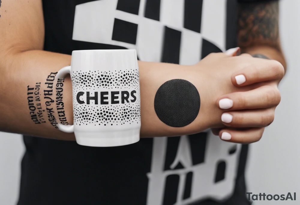 Cheers Mate text, armband +Cancer Ribbon tattoo idea