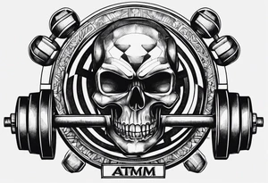 Gym with name ATOM tattoo idea