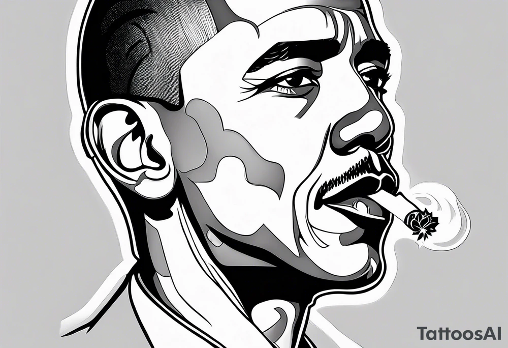 obama smoking cigarette tattoo idea