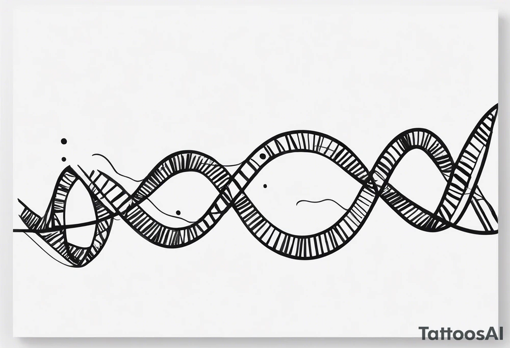 simple line drawing of dna tattoo idea