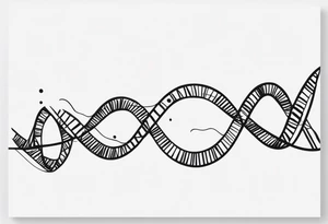 simple line drawing of dna tattoo idea