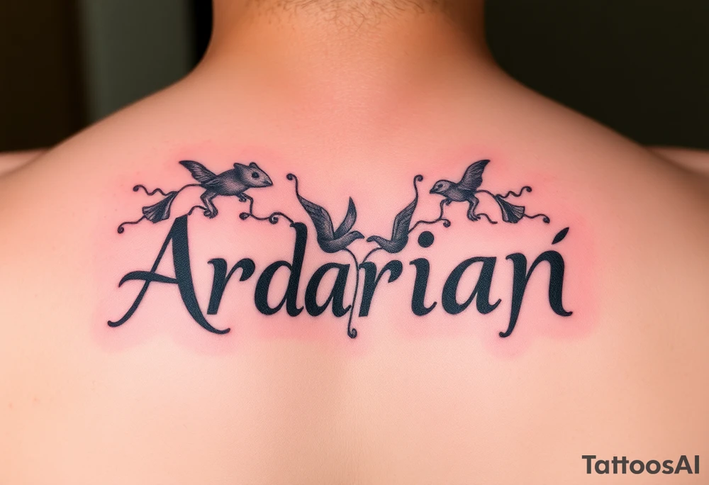 My kids names Ariana, Adrian, Dominic in gangster prison art tattoo idea