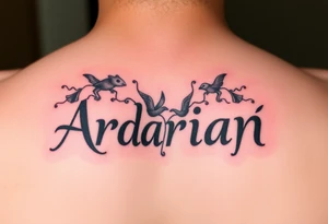 My kids names Ariana, Adrian, Dominic in gangster prison art tattoo idea