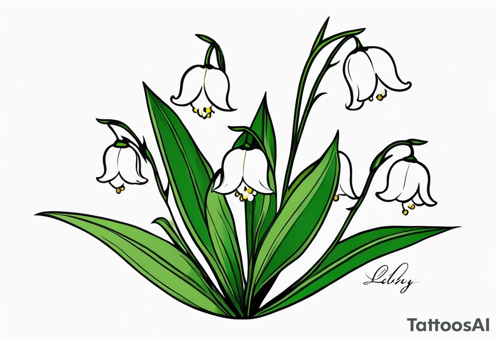 Neo traditional lily of the valley tattoo idea