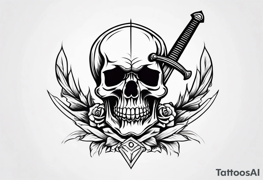 Skull and sword tattoo idea