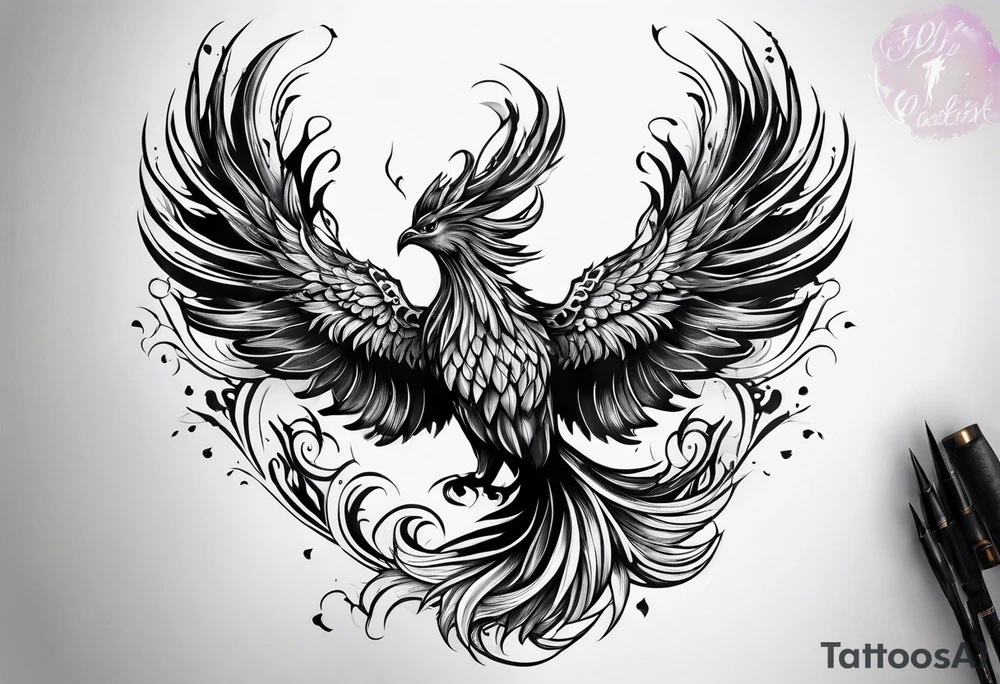 Rising phoenix tattoo idea